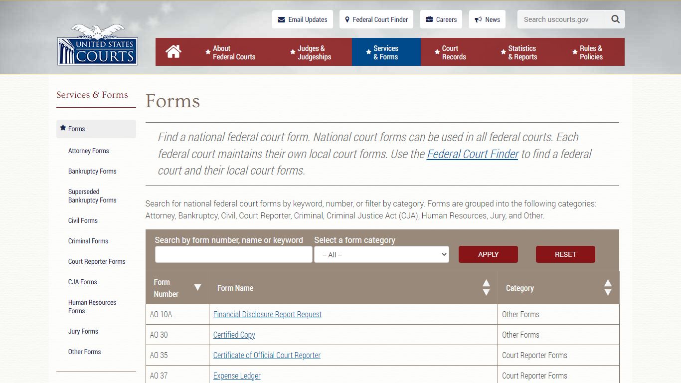 Forms | United States Courts